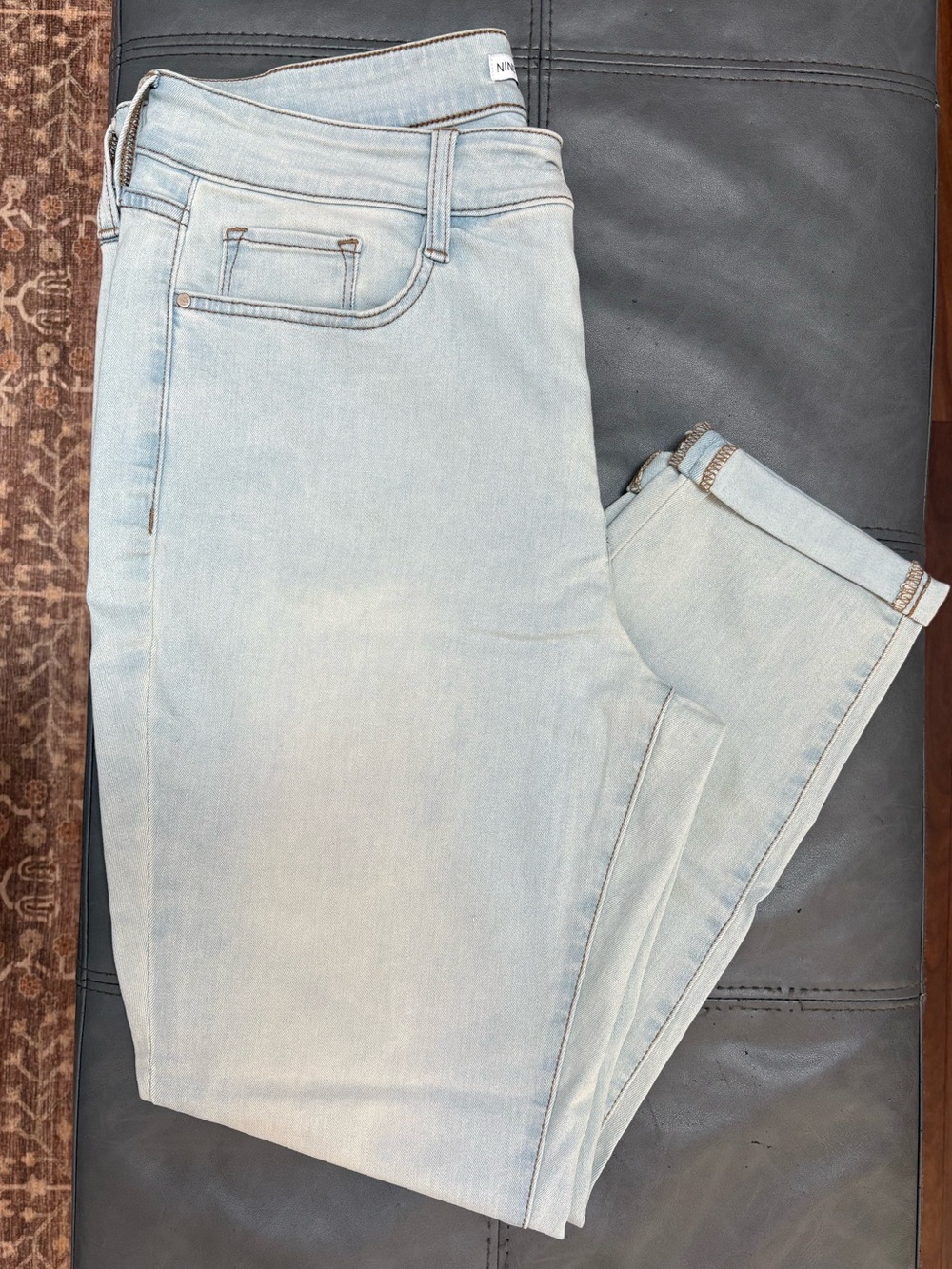 Nine West Skinny Ankle Jeans Light Blue Size 14 Stretch EUC